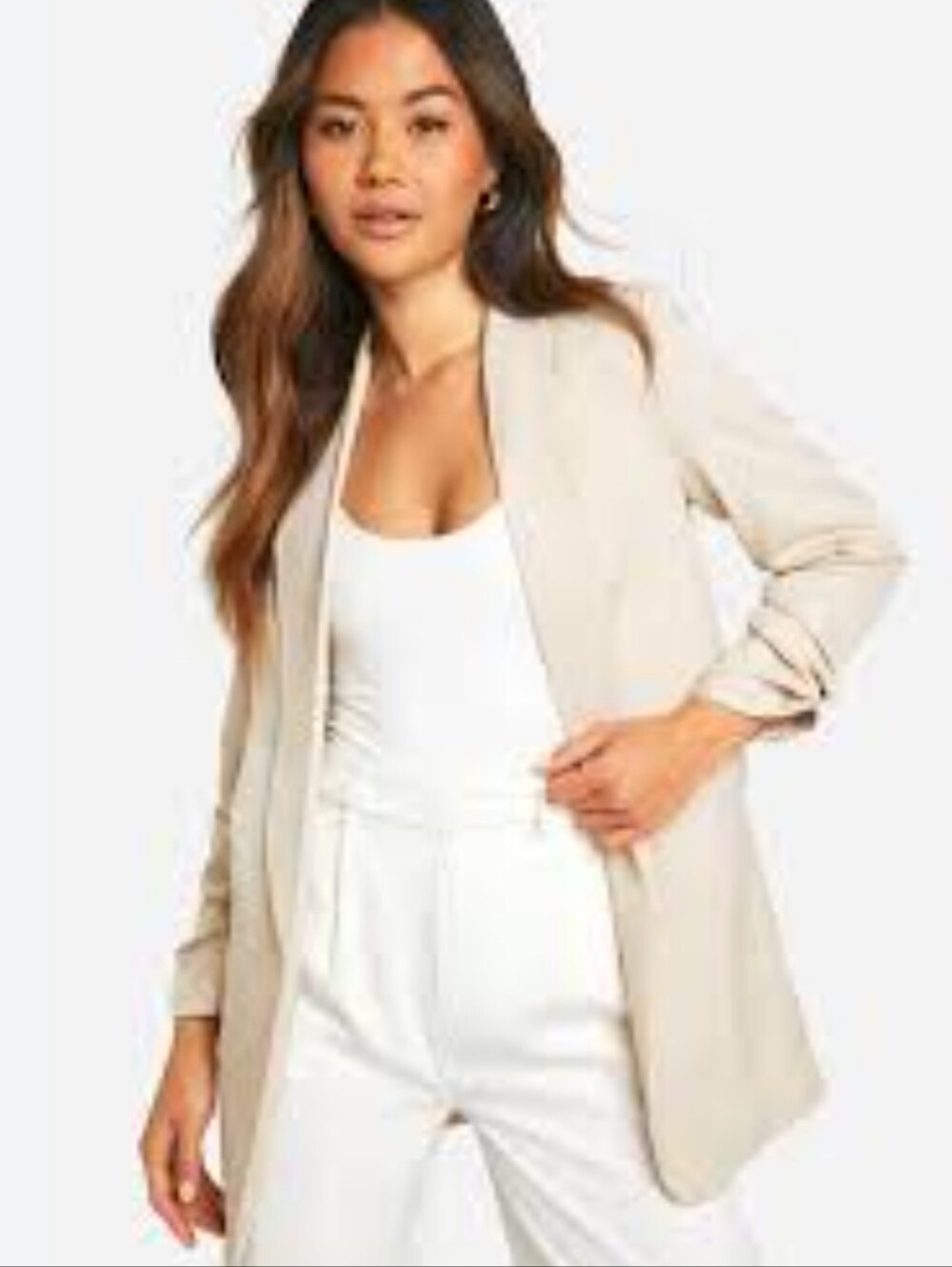 POETRY Linen Jacket, Size 14, Ecru, Flap Pockets, Lined